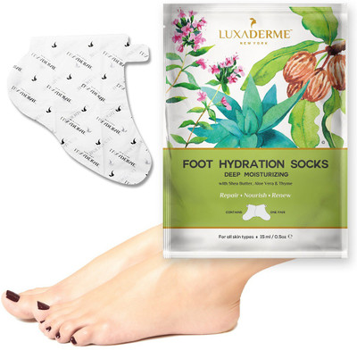 

LuxaDerme Deep Moisturizing - Foot Hydration Socks.  Infused with Serum containing Safflower Seed Oil, Allantoin, Botanical Extracts & Anti-Oxidants for Soft, Smooth & Supple Feet(15 ml)