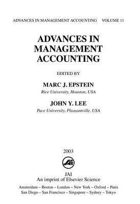 Adv Management Acc Advma11 H, Volume 11(English, Electronic book text, J Epstein Marc)