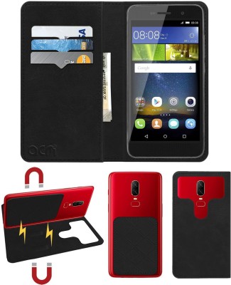 ACM Flip Cover for Honor Holly 2+(Black, Cases with Holder, Pack of: 1)