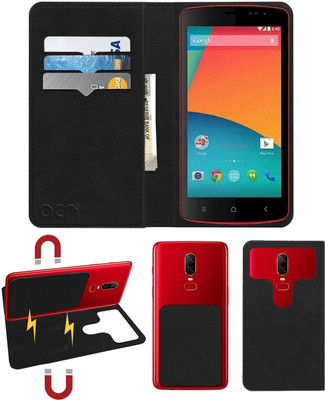 ACM Flip Cover for Spice Stellar Mi-507(Black, Cases with Holder, Pack of: 1)