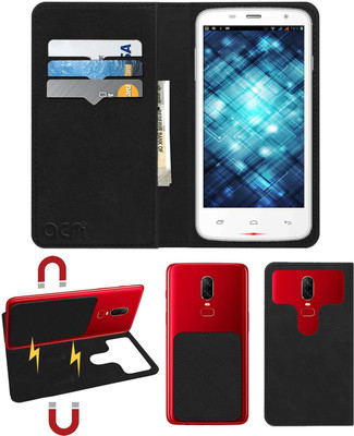 ACM Flip Cover for Spice Smart Flo Mettle 5x Mi-504(Black, Cases with Holder, Pack of: 1)
