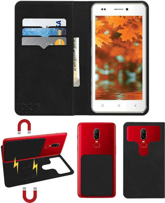 ACM Flip Cover for Intex Aqua Life V(Black, Cases with Holder, Pack of: 1)