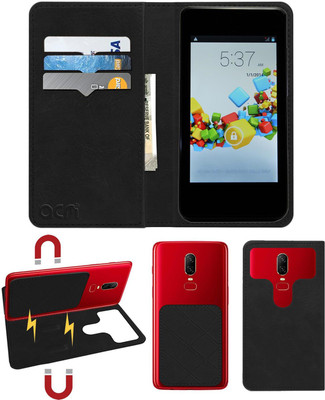 ACM Flip Cover for Spice Stellar Glide Mi-438(Black, Cases with Holder, Pack of: 1)