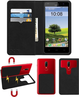 ACM Flip Cover for Intex Aqua Life II(Black, Cases with Holder, Pack of: 1)