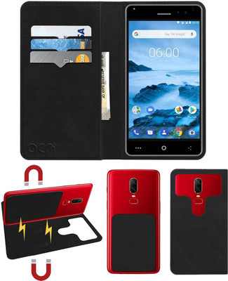 ACM Flip Cover for Surya Okwu Pi Plus(Black, Cases with Holder, Pack of: 1)