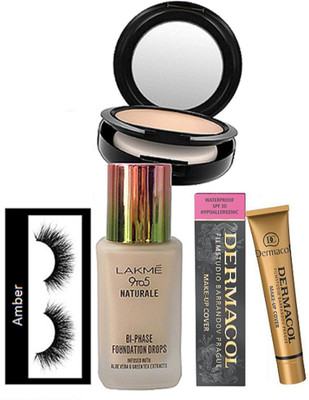 

Amber Eyelashes,Naturale foundation,fix compact,make up cover foundation(Set of 4)
