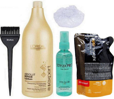 

brutus Hair Brush, Shower Cap, L'oreal Absolut Repair Lipidium Shampoo, Streax Pro Hair Serum, Matrix Resistant(Set of 5)