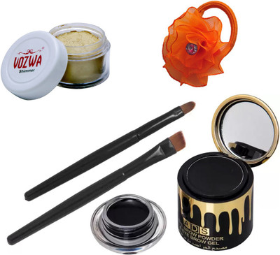 Vozwa Golden Shimmer Powder, Gel eyeliner with band(Set of 3)