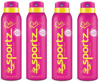 

EVA Bounce Sportz Set Of 4 (125 ml X 4 Pc) Deodorant Spray - For Men & Women(500 ml, Pack of 4)