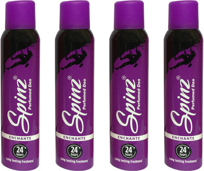 

SPINZ ENCHANTE (PACK OF 4) Deodorant Spray - For Women(150 ml, Pack of 4)
