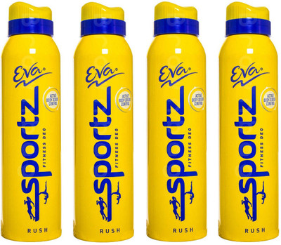 

EVA RUSH Sportz Set Of 4 (125 ml X 4 Pc) Deodorant Spray - For Men & Women(500 ml, Pack of 4)
