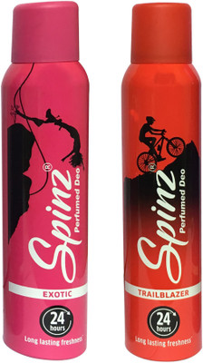 

SPINZ EXOTIC & TRAIL BLAZER (PACK OF 2) Deodorant Spray - For Women(150 ml, Pack of 2)