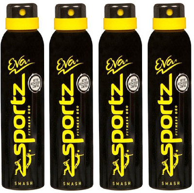 

EVA Smash Sportz Set Of 4 (125 ml X 4 Pc) Deodorant Spray - For Men & Women(500 ml, Pack of 4)