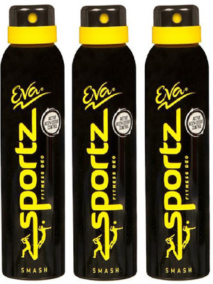 

EVA Smash Sportz Set Of 3 (125 ml X 43Pc) Deodorant Spray - For Men & Women(375 ml, Pack of 3)