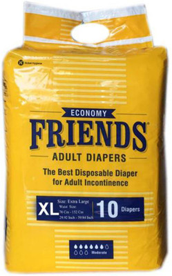 

Friends ECONOMY ADULT DIAPERS, SIZE XL, 10 PCS PACK, FOR WAIST SIZE 29.92''-59.84'' INCHES, TOTAL 10 DIAPERS Adult Diapers - XL(10 Pieces)