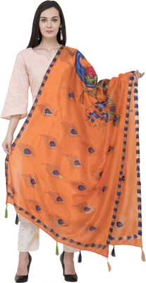 A R SILK Art Silk Self Design Women Dupatta