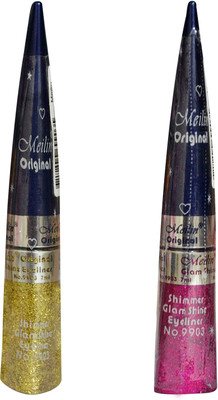 

Meilin Combo Pack of Shimmer Glam Shine Eyeliner 14 ml(Gold, Rani)