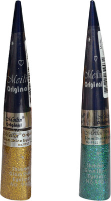 

Meilin Combo Pack of Shimmer Glam Shine Eyeliner 14 ml(Copper Gold, Peacock)