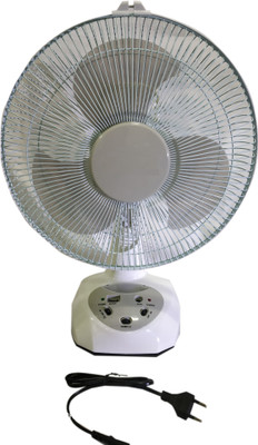 

care 4 5912P Rechargeable 12 Inch table fan with led light 3 Blade Table Fan(White, Pack of 1), Grey