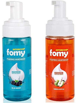 

Intercorp Fomy Antibacterial Soft Refreshing Foam Hand Wash, 160ml Each (Blueberry & Green Apple) - Pack of 2(320 ml, Pump Dispenser, Pack of 2)