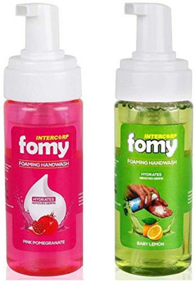 

Intercorp Fomy Antibacterial Soft Refreshing Foam Hand Wash, 160ml Each (Pink Pomegranate & Lemon) - Pack of 2(320 ml, Pump Dispenser, Pack of 2)