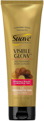 

Suave Professionals Visible Glow Self Tanning Body Lotion, Medium to Tan 7.5 oz(221 ml)