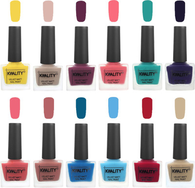 

Kwality Nail Paints | Nail Polish| Nail Paint Combo Set of 12 Yellow-Light Baby Nude-Purple-Frozen Pink-Sea Green-Royal Blue-Nude Pink-Dark Nude-Peacock Blue-Light Blue-Berry -Nude(Pack of 12)