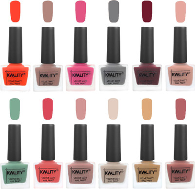 

Kwality Nail Paints | Nail Polish| Nail Paint Combo Set of 12 Candy Orange-Salmon Run-Pink -Grey-Maroon-Salmon Pink-Mischievous Mint-Baby Pink-Salmon-Light Beige-Beige-Dark Nude(Pack of 12)