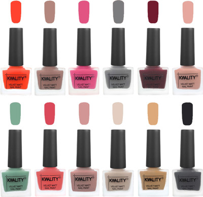 

Kwality Nail Paints | Professional Nail Polish| Nail Paint Combo Set of 12 Candy Orange-Salmon Run-Pink -Grey-Maroon-Salmon Pink-Mischievous Mint-Baby Pink-Salmon-Light Beige-Beige-Dark Grey(Pack of 12)