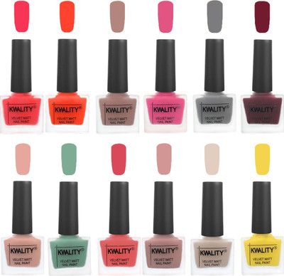 

Kwality Nail Paints | Nail Polish| Nail Paint Combo Set of 12 Pink Mania-Candy Orange-Salmon Run-Pink -Grey-Maroon-Salmon Pink-Mischievous Mint-Baby Pink-Salmon-Light Beige-Yellow(Pack of 12)