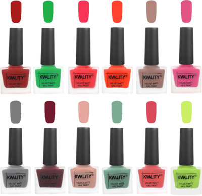 

Kwality Nail Paints | Professional Nail Polish| Nail Paint Combo Set of 12 Red-Green-Pink Mania-Candy Orange-Salmon Run-Pink -Grey-Maroon-Salmon Pink-Mischievous Mint-Baby Pink-Light Lemon Green(Pack of 12)