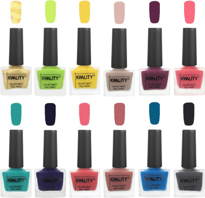 

Kwality Nail Paints | Nail Polish| Nail Paint Combo Set of 12 Golden-Light Lemon Green-Yellow-Light Baby Nude-Purple-Frozen Pink-Sea Green-Royal Blue-Nude Pink-Dark Nude-Peacock Blue-Dark Grey(Pack of 12)