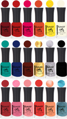 

Avnoor Trending Velvet Matte Nail Polish Combo 7898 Multicolor(Pack of 18)