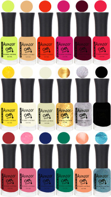 

Avnoor Trending Velvet Matte Nail Polish Combo 7865 Multicolor(Pack of 18)