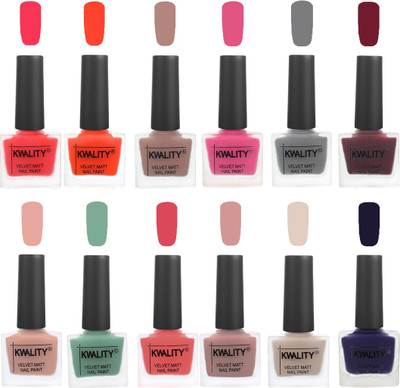 

Kwality Nail Paints | Nail Polish| Nail Paint Combo Set of 12 Pink Mania-Candy Orange-Salmon Run-Pink -Grey-Maroon-Salmon Pink-Mischievous Mint-Baby Pink-Salmon-Light Beige-Royal Blue(Pack of 12)
