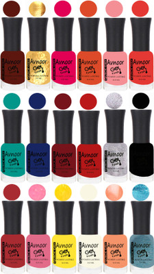 

Avnoor Trending Velvet Matte Nail Polish Combo 7885 Multicolor(Pack of 18)