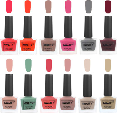 

Kwality Nail Paints | Nail Polish| Nail Paint Combo Set of 12 Pink Mania-Candy Orange-Salmon Run-Pink -Grey-Maroon-Salmon Pink-Mischievous Mint-Baby Pink-Salmon-Light Beige-Nude(Pack of 12)