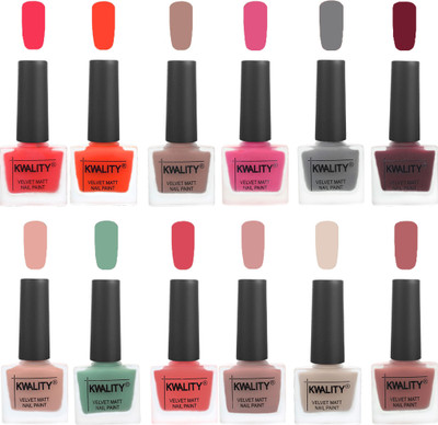 

Kwality Nail Paints | Nail Polish| Nail Paint Combo Set of 12 Pink Mania-Candy Orange-Salmon Run-Pink -Grey-Maroon-Salmon Pink-Mischievous Mint-Baby Pink-Salmon-Light Beige-Dark Nude(Pack of 12)