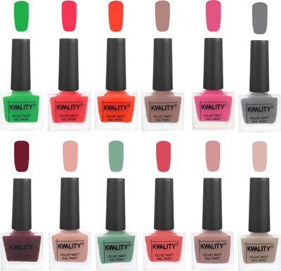 

Kwality Nail Paints | Nail Polish| Nail Paint Combo Set of 12 Green-Pink Mania-Candy Orange-Salmon Run-Pink -Grey-Maroon-Salmon Pink-Mischievous Mint-Baby Pink-Salmon-Light Baby Nude(Pack of 12)