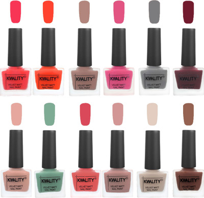 

Kwality Nail Paints | Nail Polish| Nail Paint Combo Set of 12 Pink Mania-Candy Orange-Salmon Run-Pink -Grey-Maroon-Salmon Pink-Mischievous Mint-Baby Pink-Salmon-Light Beige-Shock Brown(Pack of 12)