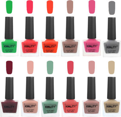 

Kwality Nail Paints | Nail Polish| Nail Paint Combo Set of 12 Green-Pink Mania-Candy Orange-Salmon Run-Pink -Grey-Maroon-Salmon Pink-Mischievous Mint-Baby Pink-Salmon-Nude(Pack of 12)