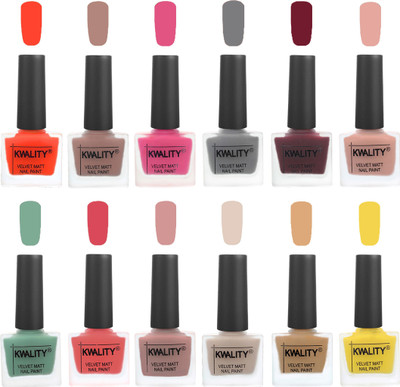 

Kwality Nail Paints | Nail Polish| Nail Paint Combo Set of 12 Candy Orange-Salmon Run-Pink -Grey-Maroon-Salmon Pink-Mischievous Mint-Baby Pink-Salmon-Light Beige-Beige-Yellow(Pack of 12)