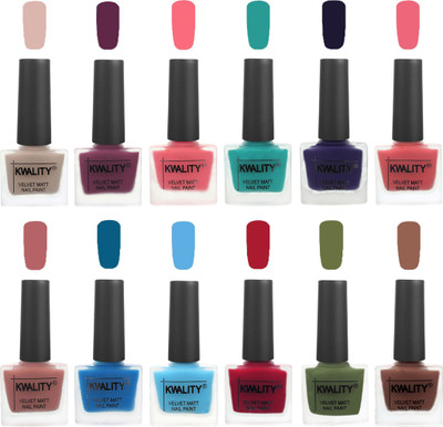 

Kwality Nail Paints | Professional Nail Polish| Nail Paint Combo Set of 12 Light Baby Nude-Purple-Frozen Pink-Sea Green-Royal Blue-Nude Pink-Dark Nude-Peacock Blue-Light Blue-Berry -Olive Green-Shock Brown(Pack of 12)
