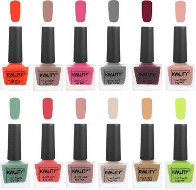 

Kwality Nail Paints | Nail Polish| Nail Paint Combo Set of 12 Candy Orange-Salmon Run-Pink -Grey-Maroon-Salmon Pink-Mischievous Mint-Baby Pink-Salmon-Light Beige-Beige-Light Lemon Green(Pack of 12)