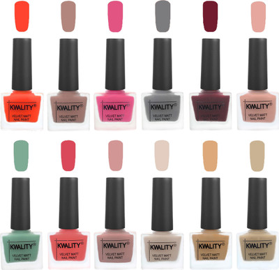 

Kwality Nail Paints | Nail Polish| Nail Paint Combo Set of 12 Candy Orange-Salmon Run-Pink -Grey-Maroon-Salmon Pink-Mischievous Mint-Baby Pink-Salmon-Light Beige-Beige-Nude(Pack of 12)