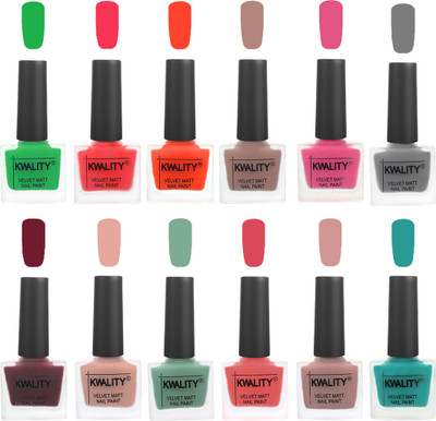 

Kwality Nail Paints | Nail Polish| Nail Paint Combo Set of 12 Green-Pink Mania-Candy Orange-Salmon Run-Pink -Grey-Maroon-Salmon Pink-Mischievous Mint-Baby Pink-Salmon-Sea Green(Pack of 12)