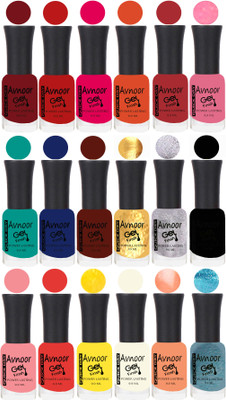 

Avnoor Trending Velvet Matte Nail Polish Combo 7897 Multicolor(Pack of 18)