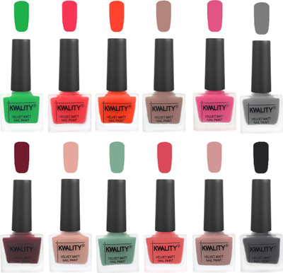 

Kwality Nail Paints | Nail Polish| Nail Paint Combo Set of 12 Green-Pink Mania-Candy Orange-Salmon Run-Pink -Grey-Maroon-Salmon Pink-Mischievous Mint-Baby Pink-Salmon-Dark Grey(Pack of 12)