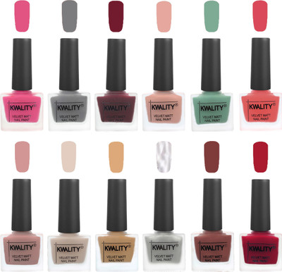 

Kwality Nail Paints | Nail Polish| Nail Paint Combo Set of 12 Pink -Grey-Maroon-Salmon Pink-Mischievous Mint-Baby Pink-Salmon-Light Beige-Beige-Silver-Dark Tan-Berry(Pack of 12)