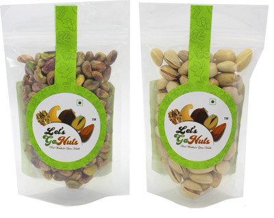 

Let's GoNuts Fresh Crunchy Roasted Lightly Salted Pistachios & Pistachios Plain Pistachios(200 g, Pouch)